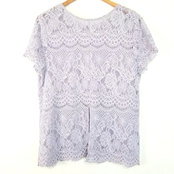 Maurices Purple Lace Short Sleeve Top - Picture 4 of 4